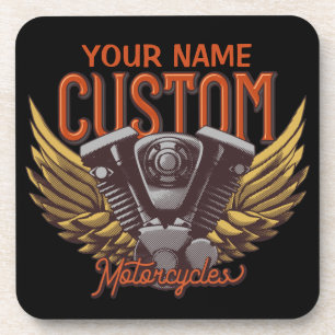 Personalisierte Motorrad-Adlerwochenfahrer-Garage Getränkeuntersetzer