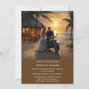 Personalisierte Motorrad-Hochzeit Einladung