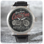 Personalisierte Motorrad-Rebell-Biker-Garage Armbanduhr<br><div class="desc">Personalisiertes Motorrad Rebel Cruiser Biker Garage Design,  mit Fat Cruiser mit Ape Hangers. Anpassen mit Ihrem Namen oder benutzerdefinierten Text.</div>