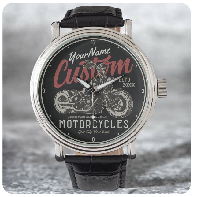 Personalisierte Motorrad-Rebell-Biker-Garage Armbanduhr (Von Creator hochgeladen)