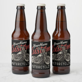 Personalisierte Motorrad-Rebell-Biker-Garage Bierflaschenetikett