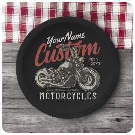 Personalisierte Motorrad-Rebell-Biker-Garage Pappteller