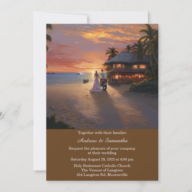 Personalisierte Motorradhochzeit Einladung (Vorderseite)