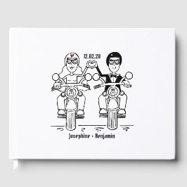 Personalisierte Motorradhochzeit Gästebuch