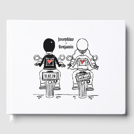 Personalisierte Motorradhochzeit Gästebuch