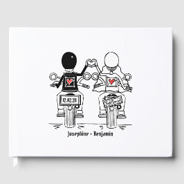 Personalisierte Motorradhochzeit Gästebuch