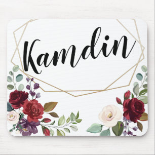 Personalisierte Mouse Pad White Roses Gold Geom Mousepad