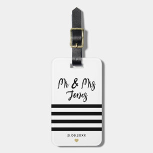 Personalisierte Mr. and Mrs. Script Wedding Newlyw Gepäckanhänger