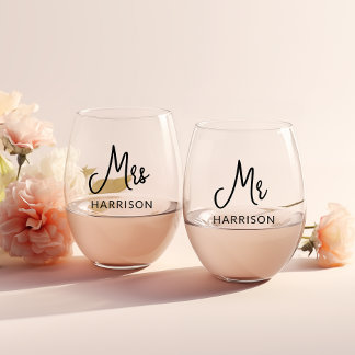 Personalisierte Mr & Mrs Weingläser Weinglas Ohne Stiel