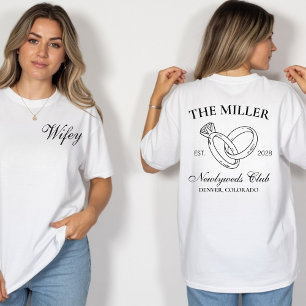 Personalisierte Mr. und Mrs. Flitterwochen T-Shirt