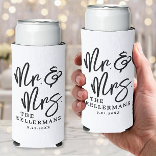 Personalisierte Mr. und Mrs. Hochzeit Selters Dosenkühler