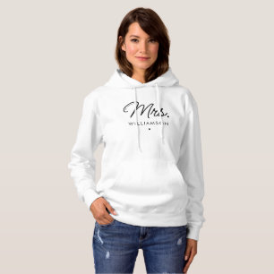 Personalisierte Mrs Modern Elegant Script neu Hoodie