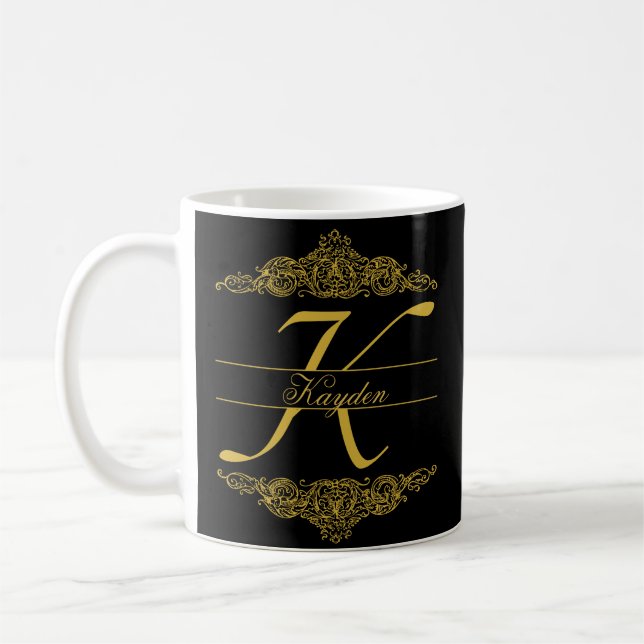 Personalisierte Mug - Buchstabe K Kaffeetasse (Links)