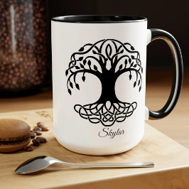 Personalisierte Mug Celtic Tree, schottische Gesch Tasse