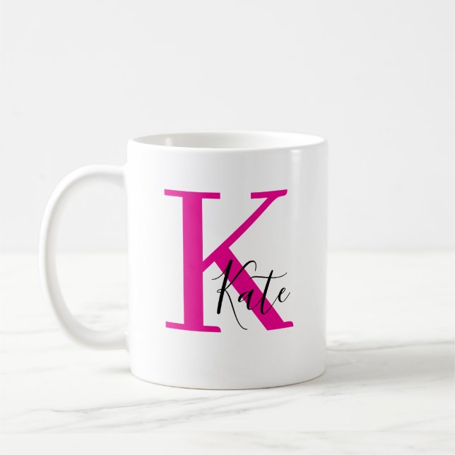 Personalisierte Mug, Golden Initial Name Cup Gesch Kaffeetasse (Links)