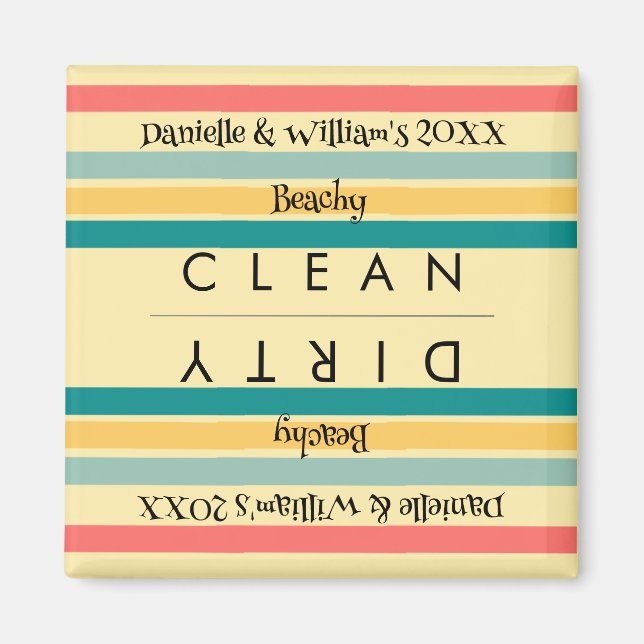 Personalisierte Multicolor Beachy Magnet (Vorne)