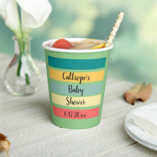 Personalisierte Multicolor Beachy Pappbecher