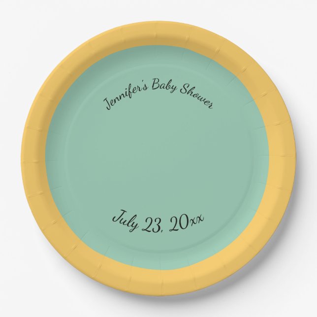 Personalisierte Multicolor Beachy Pappteller (Vorderseite)