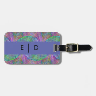 Personalisierte Multicolor-Lila grüne Violette Gepäckanhänger