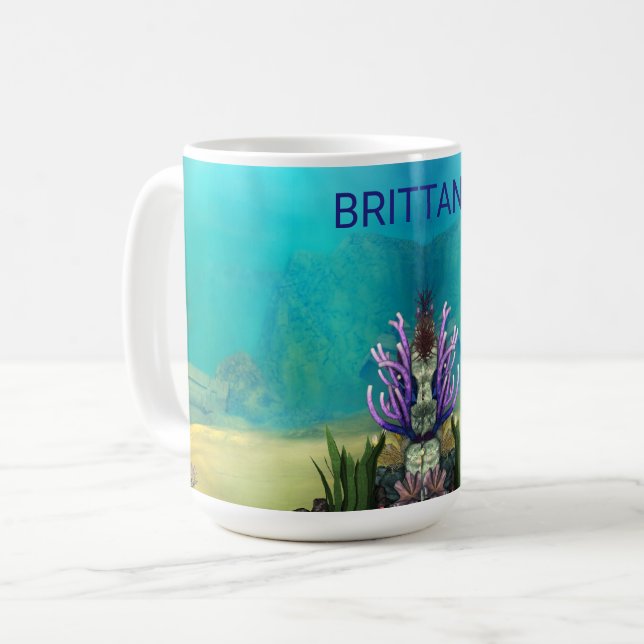 Personalisierte Multicolor unter Meer Kaffeetasse (Vorderseite Links)