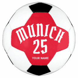 Personalisierte Münchner Rote Nummer und Name Fußball