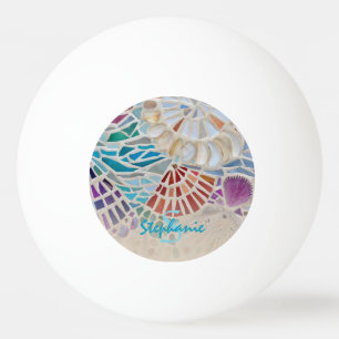 Personalisierte Muschelmosaik Tischtennisball