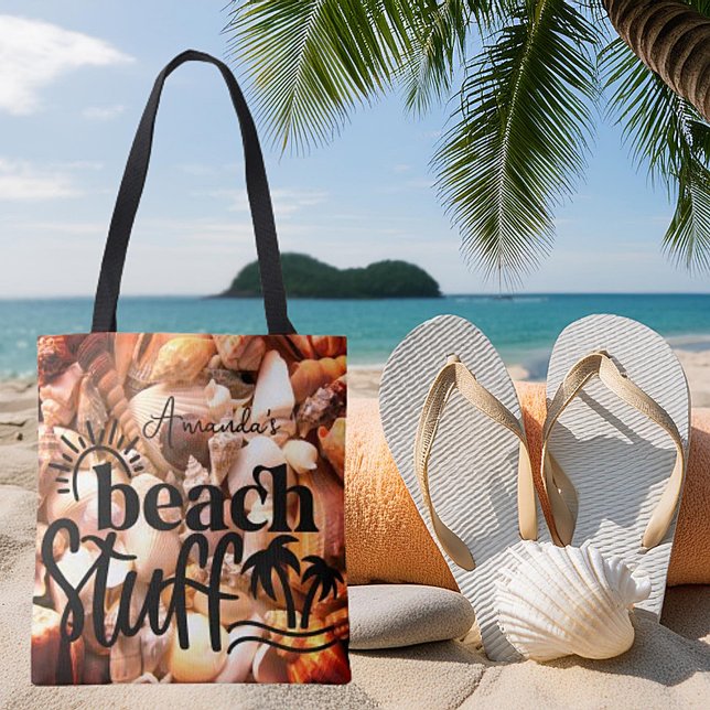 Personalisierte Muscheln "Strandzeug" Tasche (Von Creator hochgeladen)
