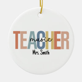 Personalisierte Musiklehrerin Weihnachten Keramik Ornament