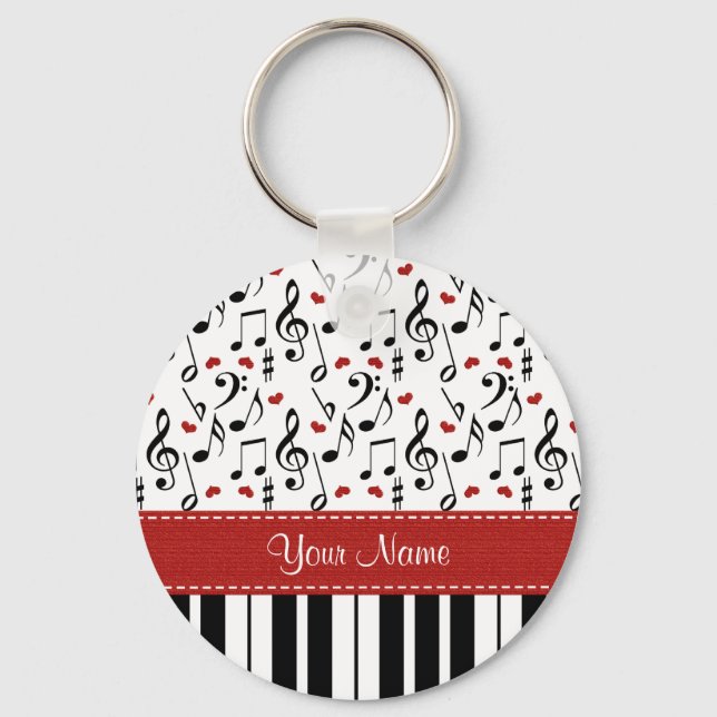 Personalisierte Musiknote Piano Schlüsselanhänger (Vorderseite)