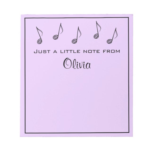 Personalisierte Musiknoten Notepad Notizblock (Vorderseite)