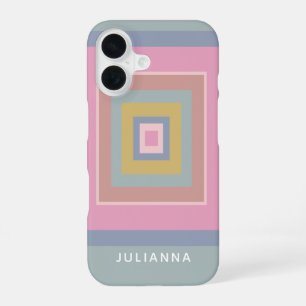 Personalisierte Muster geometrischer Formen iPhone 16 Hülle