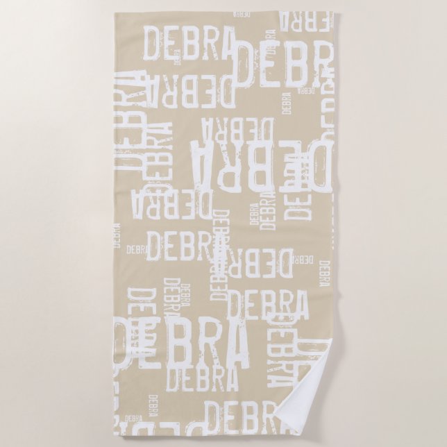 personalisierte Mustertypografiebezeichnungen in B Strandtuch (Vorderseite)