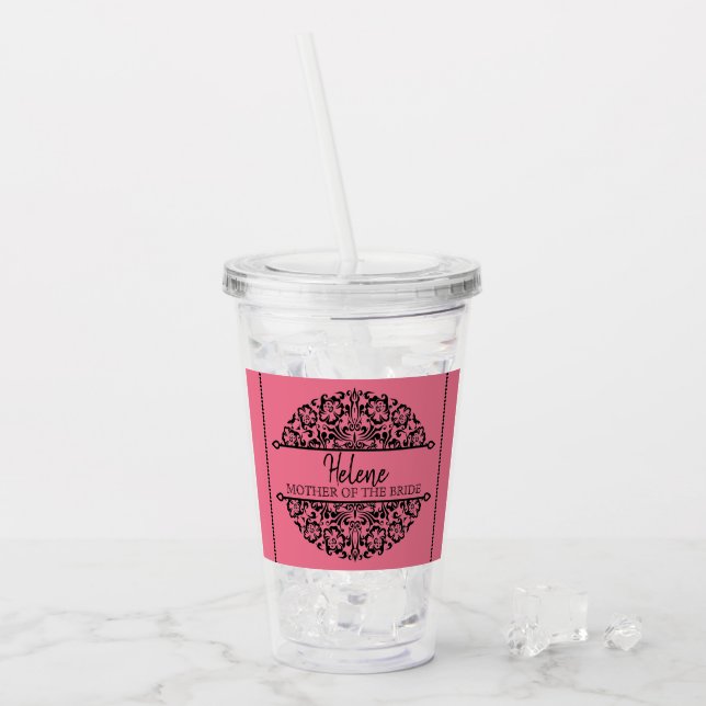 PERSONALISIERTE MUTTER DER BRIDE ACRYLIC TUMBLER ACRYLTRINKBECHER (Vorderseite Ice)