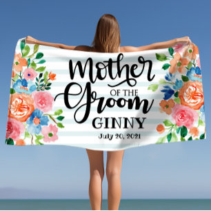 Personalisierte Mutter des Bräutigams  Strandtuch