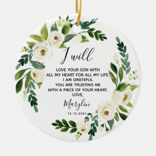 Personalisierte Mutter des Geschenks "Groom White Keramik Ornament