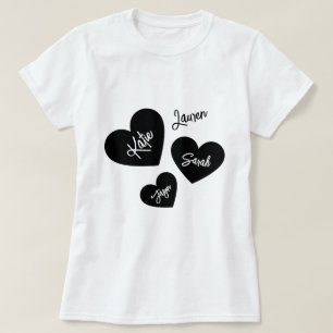Personalisierte Mutter hört schwarz & weiß T-Shirt