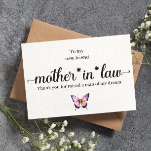 Personalisierte Mutter im Gesetz von der Bride Car Dankeskarte