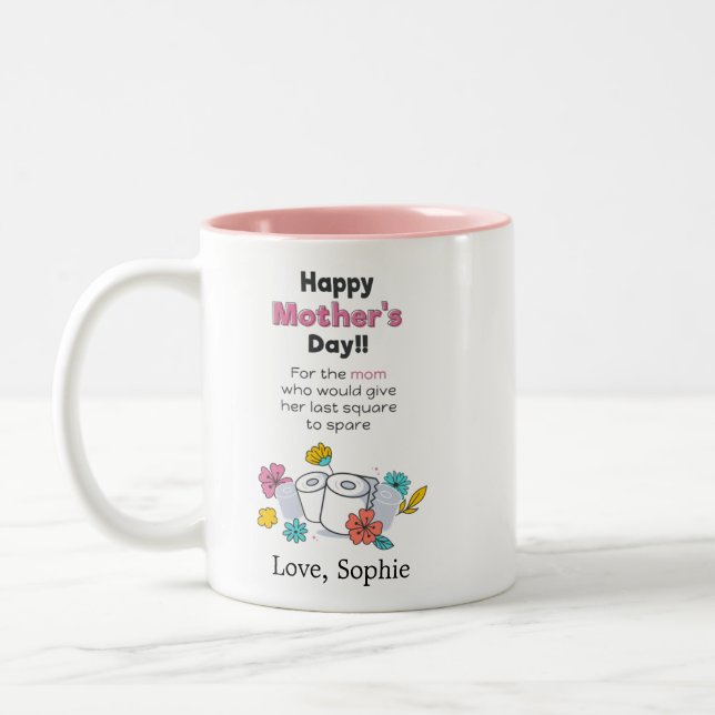 Personalisierte Mütter Tag Pandemie Jahr Funny Zweifarbige Tasse (Links)
