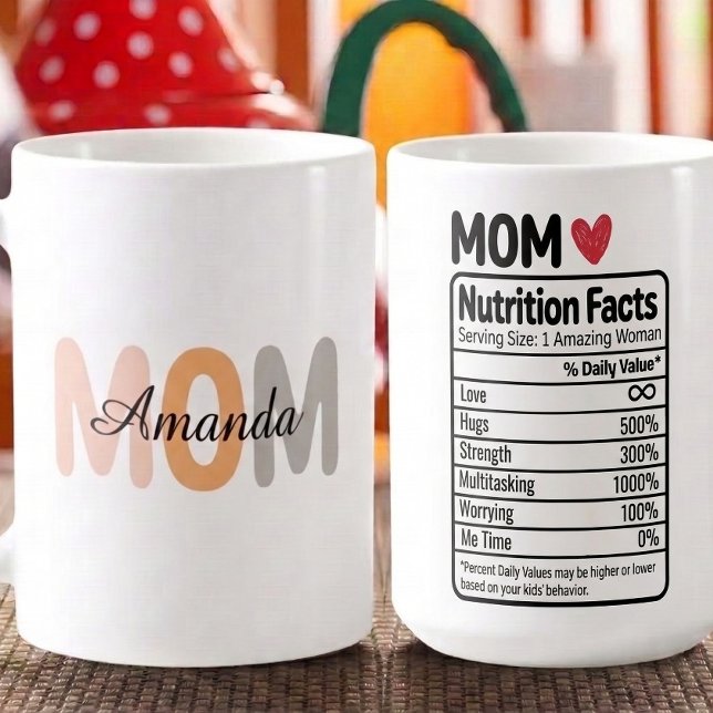 Personalisierte Mutternährwertinformationen Name & Kaffeetasse (Von Creator hochgeladen)