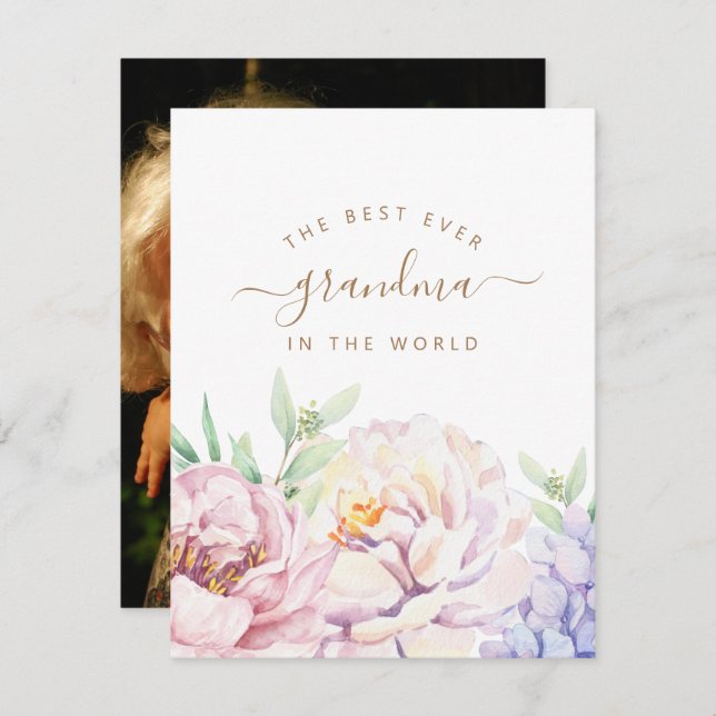 Personalisierte Muttertagskarte für Oma Feiertagskarte (Vorne/Hinten)