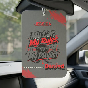 Personalisierte My Car My Rules Playlist Rot Schwa Autolufterfrischer