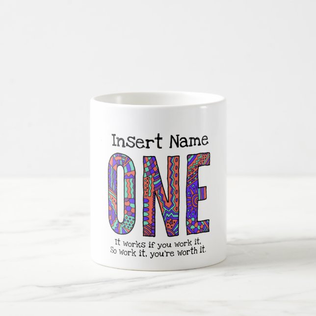 Personalisierte NA 12 Schritt ein Jahr reinigen al Kaffeetasse (Mittel)