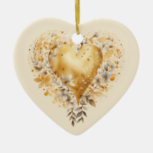 Personalisierte Nachricht Farbenfrohe Herzgeschenk Keramik Ornament