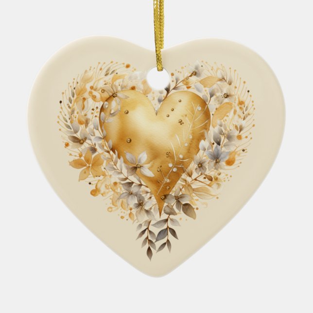 Personalisierte Nachricht Farbenfrohe Herzgeschenk Keramik Ornament (Vorne)