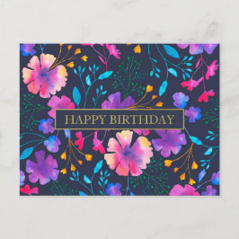 Personalisierte Nachricht Farbige Blumenpostkarte Postkarte