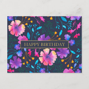 Personalisierte Nachricht Farbige Blumenpostkarte Postkarte