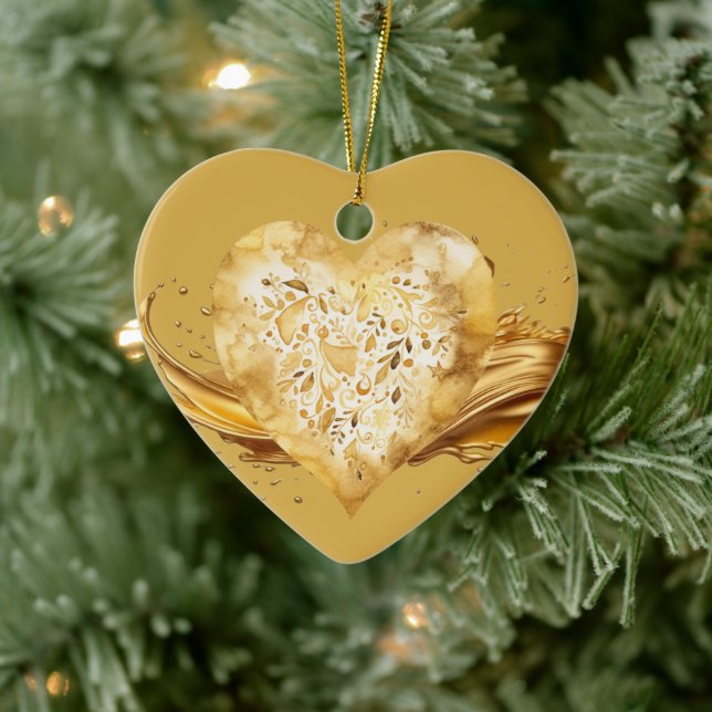 Personalisierte Nachricht Farbiges Herzgeschenk "G Keramik Ornament (Baum)