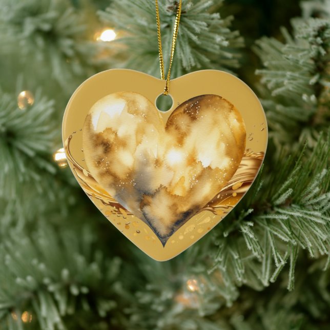 Personalisierte Nachricht Farbiges Herzgeschenk "G Keramik Ornament (Baum)