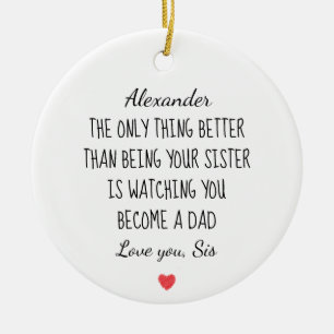 Personalisierte Nachricht für Bruder, der Vater wu Keramik Ornament
