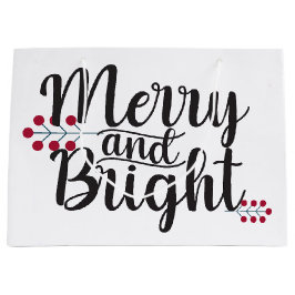 Personalisierte Nachricht: Merry and Bright Große Geschenktüte